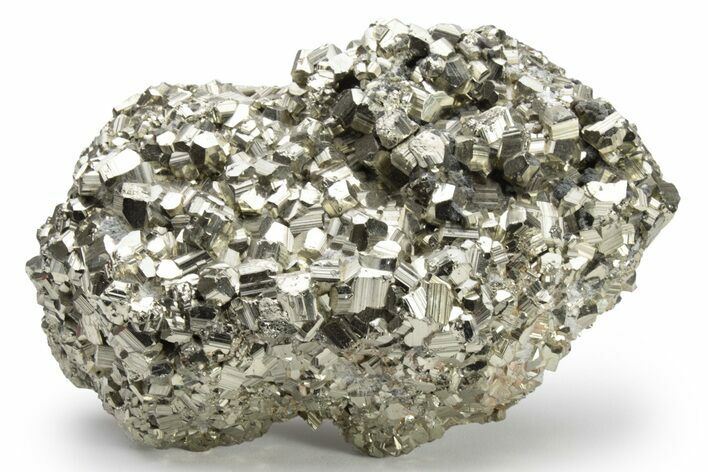 Gleaming, Striated Pyrite Crystal Cluster - Peru #225971